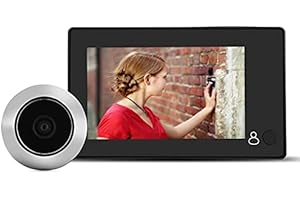 GARSENT Judas Numérique, 4,3 Pouces HD 1MP LCD Visionneuse de Judas de Porte Camera Surveillance, avec Grand Angle 110°, Rechargeable Battery, Moniteur de Caméra de Sécurité pour la Maison
