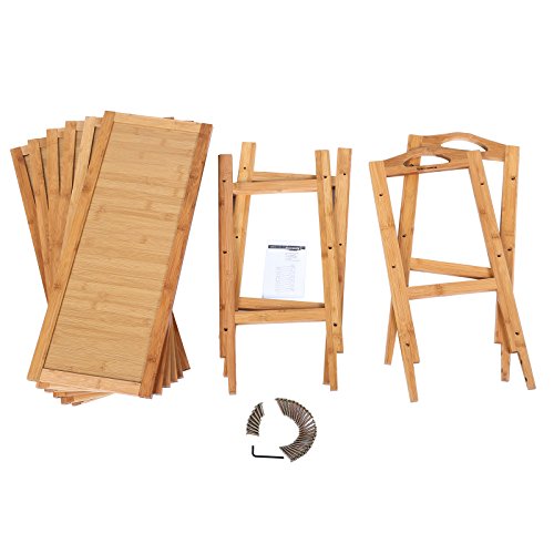 Songmics Schuhregal Schrank Holzregale Bambus Regal Bücherregal für 20 Paar Schuhe/Stiefel 6 Etagen für Wohnzimmer, Diele, Flur oder Keller 108 x 67.5 x 25.8 cm LBS96N - 8