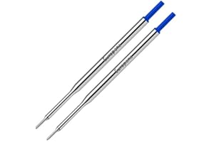 EUROPENS PaperMate Compatible Ballpoint Pen Refills - Medium BLUE - TWIN PACK - Made in EU