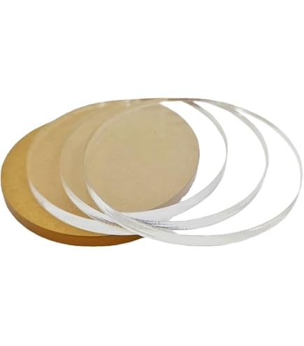Astroplastic Disco in plexiglass Trasparente 5 mm Taglio Laser Tondo Cerchio da 15 a 90 cm (Diametro cm 30