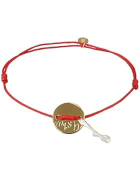 Smilla Brav Freundschafts-Damen-Armband Wish - rot / gold - Make a Wish-Armband mit Kärtchen NS14