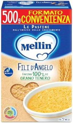 Mellin Pastina Fili d'Angelo, A base di Farina di Grano Tenero, 500g