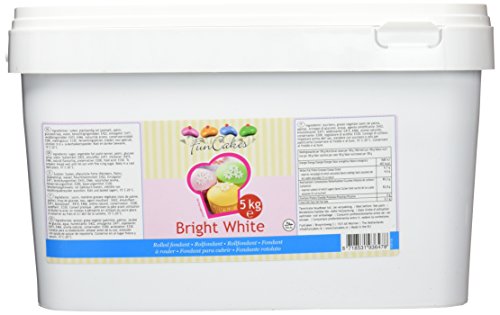 FunCakes Fondant Blanco Nacarado, Sabor Vainilla - 5000 gr