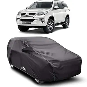 DREAM STORE - Water Resistant - dust Proof - car Body Cover for Compatible with Toyota Fortuner Old car Cover - Water Resistant UV Proof - car Body Cover (Grey with Mirror)