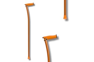 INDESmed | Bastón de Aluminio Aeroespacial 100% Ultraligero - Patentado - Ajustable milimétricamente, Ultrarresistente, Mango ergonómico Anti-tendinitis, Ortopédico-Diseñado en España (L - Naranja)