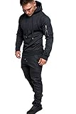 herren-sportanzug kurzgröße  Amaci&Sons Herren Cargo Stil Sportanzug Jogginganzug Trainingsanzug Sporthose+Hoodie 1003 Anthrazit L