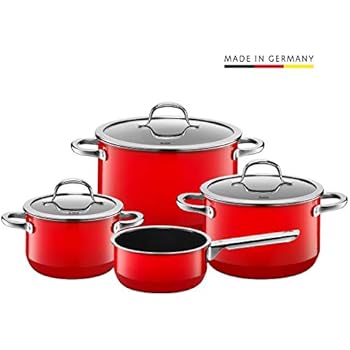 Silit Passion Orange Topfset 4-teilig, Töpfe mit