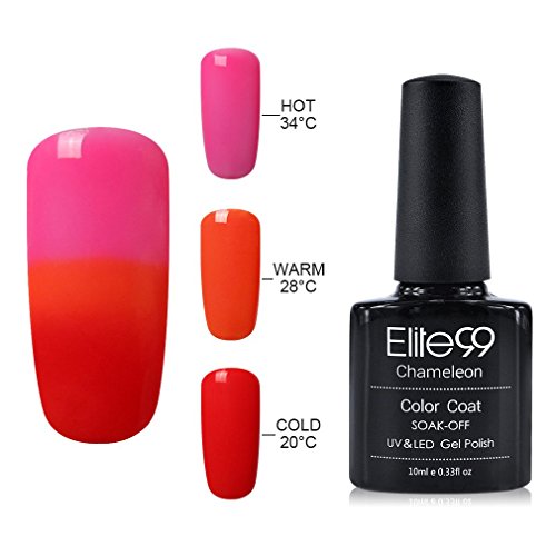 Gel Nail Polish, Elite99 UV LED Temperature Colour Changing Gel Polish Soak Off Chameleon Nail Varnish 10ml (4217)