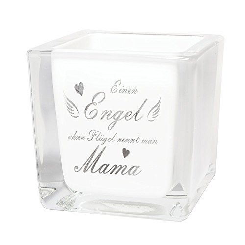 Leonardo Teelicht „Engel ohne Flügel nennt man Mama“ Windlicht mit Gravur | Geschenk Muttertag + Mutter + Mama - 2