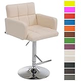 Dieser Design Barhocker mit Lehne ist ein absoluter Hingucker. Das moderne schlichte Design passt zu jedem Einrichtungsstil. Die Oberfläche des Tresenhockers besteht aus Kunstleder (100 % Polyurethan) und ist sehr pflegeleicht.