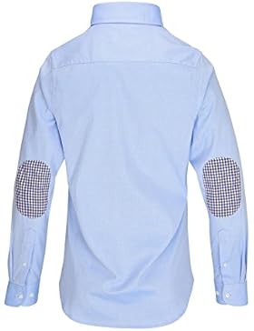 L. Bo Apparel, Smart: Business Camicia da Uomo con Toppe sui Gomiti, Slim Fit