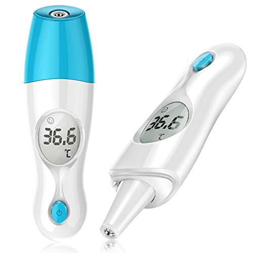 Preisvergleich Produktbild Fieberthermometer Stirnthermometer Ohrthermometer Infrarot Thermometer mit Fieberwarnung Professional für Babys Kinder Erwachsene und Kids 2 Modi 1 Sek