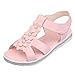 Produktbild Coconute Sandalen für Damen Mädchen Perle Blume Plateauschuhe Flache Offene Prinzessin Schuhe Atmungsaktiv Komfort Mode Fischmaulschuhe