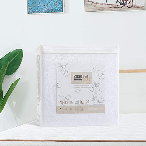 BedStory Protector de Colchón Impermeable, Cubre Colchón, Transpirable, Hipoalergénico, Silencioso, Anti-Ácaros, Antibacteriano 180x200cm