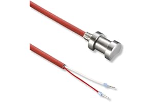 SENSORSHOP24 Rohranlegefühler mit Silikon Leitung Temperaturfühler für Heizung und Rohr Anlegefühler Temperatur Sensor Fühler inklusive Spannband (PT1000 1/3 DIN / 2 Leiter / 2 Meter)