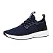 Produktbild Ansenesna Herren Sneaker Schwarz Mit Weißer Sohle Flach Low Sportliche Schuhe Elastisch Atmungsaktiv Schnürschuhe (39, Blau)