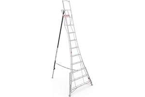 Henchman Fully Adjustable Aluminium Tripod Ladder - 3 Adjustable Legs, 150kg Load Capacity, 5-year warranty, Free Rubber Feet for Indoor Use (12ft / 3.6m)