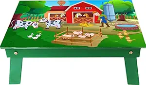 Enigmatic Woodworks Foldable Small Table Made in India, Laptop Table, Bed Table, Study Table (Farm House in Green Color)