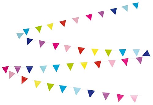 JaBaDaBaDo Mini Wimpelkette bunt aus Papier, ca. 4,8 m lang