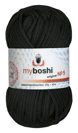 Myboshi Nr. 5, alle Farben, 3x Wolle kaufen = 1 Label gratis (596 schwarz)