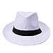 Produktbild JKLGNN Herren Stroh Sonnenhut Outdoor Angeln Visier Komfortable Breiter Krempe Faltbare Unisex Panama Floppy Fedora Hüte UV Schutz Für Frauen Damen Einstellbare 57 cm,White