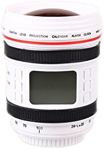 XMDZ Digital Alarm Clock Star Projector Night Light Musical Ceiling Projection with LED Display Temperature Calendar Snooze Function Camera Lens Shape