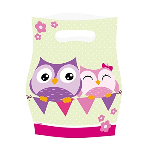8 Partytüten * EULEN * für Party und Geburtstag // AMSCAN // Kinder Kindergeburtstag Mottoparty loot bags Owl Eule Waldtiere