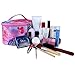LHWY Flower Series Portable Cosmetic Bag for Travel Home Daily (Hot Pink)