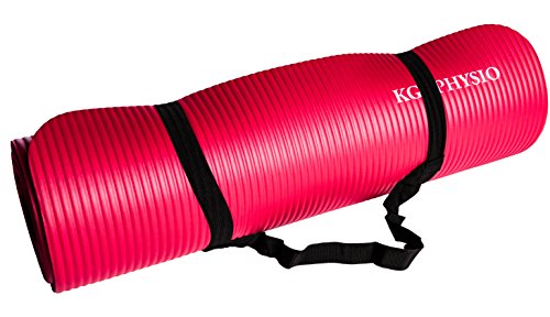 Rutschfeste Yogamatte von KG | PHYSIO – 12 mm dicke Premium-Fitnessmatte fürs Fitnessstudio, Pilates oder zuhause mit Schultertragegurt (auf der Innenseite der Matte) - 4