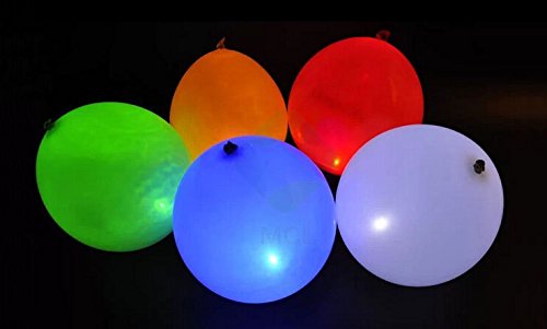 20 x LED leuchtende XEVIL Luftballons – Buntmix – schöne Ballons für Party, Geburtstag, Hochzeit, Festival (mehrfarbig) - 2