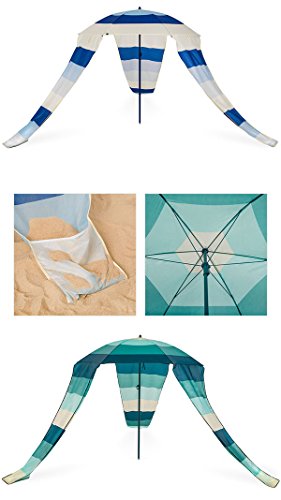 Homekraft MAUI CIRCUS Strandschirm mit Zelt Sonnenschirm Sonnenschutz Gartenschirm 180 cm UV Schutz (Grün) - 7