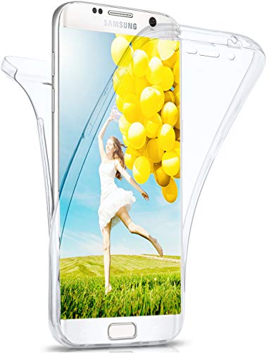 moex Caso Doble para Samsung Galaxy S6 Edge | Funda de Silicona Transparente Cubre Todo | Delgada 360° Completa Casos del Smartphone OneFlow | Back Cover en Transparent