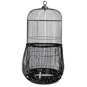 Bonaweite 11.8?? Mesh Bird Seed Catcher, Birdcage Stretchy Guard Cover, Bird Cage Nylon Shell Skirt Traps Guards