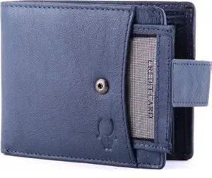 WILDHORN Blue Leather Wallet for Men
