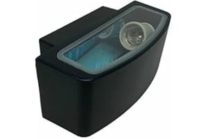 Partenopea® Applique lampada da muro parete in alluminio e vetro per esterno casa locali terrazza IP65 con attacco per lampadine E27 (lampadina esclusa, Nera)