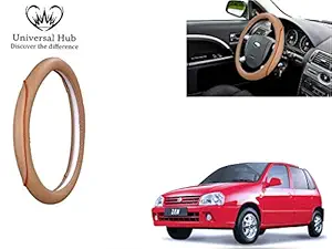 Universal Hub Car Steering Wheel Cover (Beige Signature) for Zen