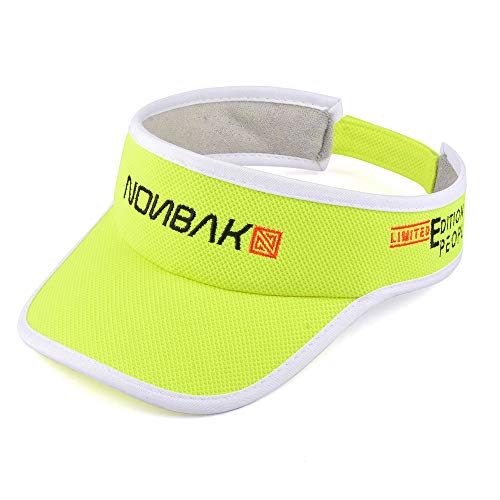 Nonbak Visiera/Visor Unisex Taglia Unica Vari Colori, Molto Leggero Chiusura in Velcro (Giallo)