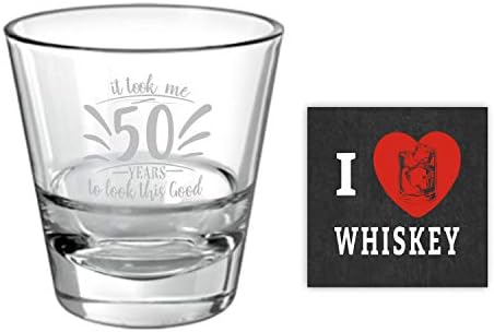 Yaya Cafe� 50th Birthday Gifts, Took Me 50 Years Look Good Engraved Whiskey Glass - 350 ml