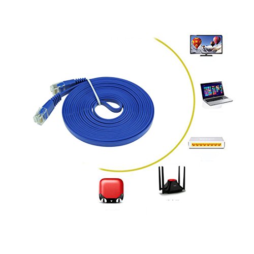 0,3m – 1 Stück 1000 Mbit/s Gigabit Lan | Flach | Slim | Patchkabel | Verlegekabel Multi Kabel Flach Cat6 RJ45 Snagless Netzwerk Ethernet-Patchkabel Everlasting & höchst zuverlässig Cat6-Ethernet-Kabel unterstützt bis zu 550 MHz und ist am besten für Fast Ethernet, Gigabit Ethernet und 11-Gigabit-Ethernet - 4
