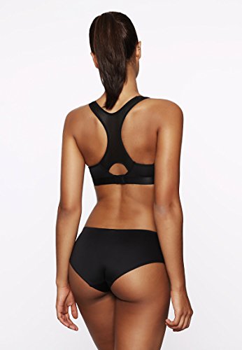 3er Pack Sport-BHs ohne Bügel Schwarz Blau Grau braboo starker Halt Racerback Yoga Fitness-Training Sport-Bra Bustier S M L XL - 6