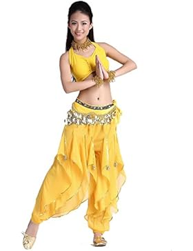 Danza del ventre Costume Set Sling Cotton Top+Exotic Rotate Pantaloni