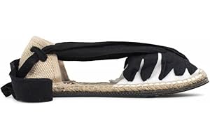 ALPARGATUS Alpargatas Pincho con Suela Neumático y Cinco Vetas en Negro