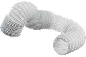 EUROPLAST Ø 100mm Conducto de Aire Flexible para Campana Extractora, Aire Acondicionado, Extractor, Secadora - Manguera de Escape de 6m - Conductos de Ventilación - PVC