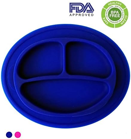 MealMATe Monkey Face Placemat (Blue or Pink) - Premier Quality Mini Silicone Plate / Placemat. Ideal for highchairs and most other smooth surfaces.