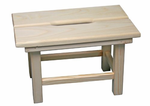 Sauna-Hocker ca. B 30 x T 20,5 x H 19 cm – Fußbank – Kinderhocker – Schemel aus unbehandeltem Massivholz - 2