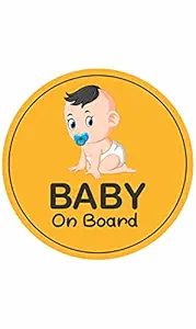CVANU Baby On Board Kids Safety Warning Window Sign Sticker for Car PVC Vinyl CV04 (Pack of 2)(1)