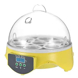VOUVOU 7 Eggs Mini Digital Egg Incubator Hatcher Transparent Eggs Hatching Machine Automatic Temperature Control for Chicken Duck Bird Eggs AC220V