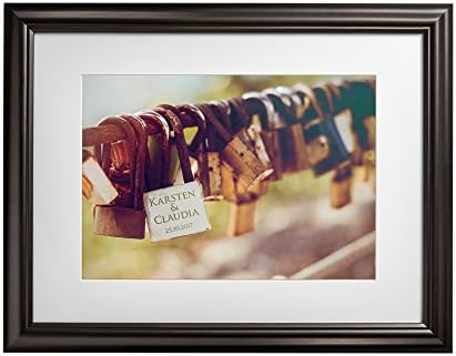 Art Print – Love Padlock – Personalised Picture With [Name] And [Date] Of Your Choice – Romantic Art Print In Picture Frame – Gifts For Couples – Valentine’s Day Present For Boyfriend Or Girlfriend - Size: Small 9” x 12” (23 x 30 cm)