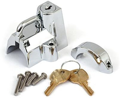 Padlock Block for Helmet, Chrome-Plated, from 22 mm to 32 mm for Moto Harley Honda Yamaha Triumph Kawasaki Suzuki Indian Victory