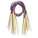 Produktbild Haobase 18 Gren Stricknadeln 2.0mm-10.0mm 80cm Bambus Rundstricknadeln mit bunter Schlauch